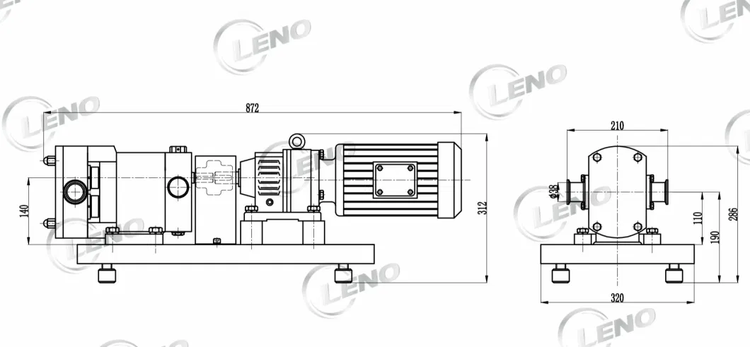 Sanitary Stainless Steel Small High Efficiency 3RP Series Rotary Lobe Gear Pump